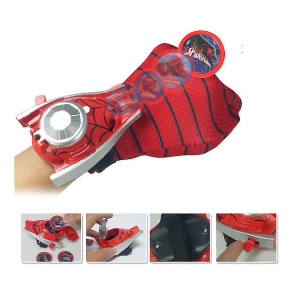 Kids Boy Spiderman Costume Cosplay Suit Kids Toy Spider-man Capes,glove,transmitter,shield,sword Kids-XL-140cm