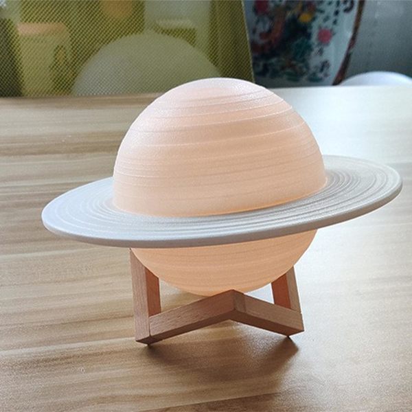 Saturn Lamp Planet Atmosphere Lamp 16 Color Remote Control Touch Sensor Lamp Usb Charging Night Light Moon Light 8.7In