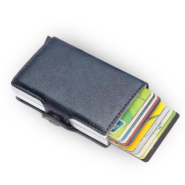 Top Quality Rfid Wallet Men Money Bag Mini Purse Male Aluminium Card W Blue