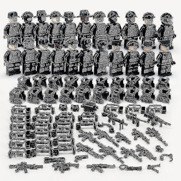 Military Building Blocks Series Black Special Police And Off-road Vehicle Set Small Particles