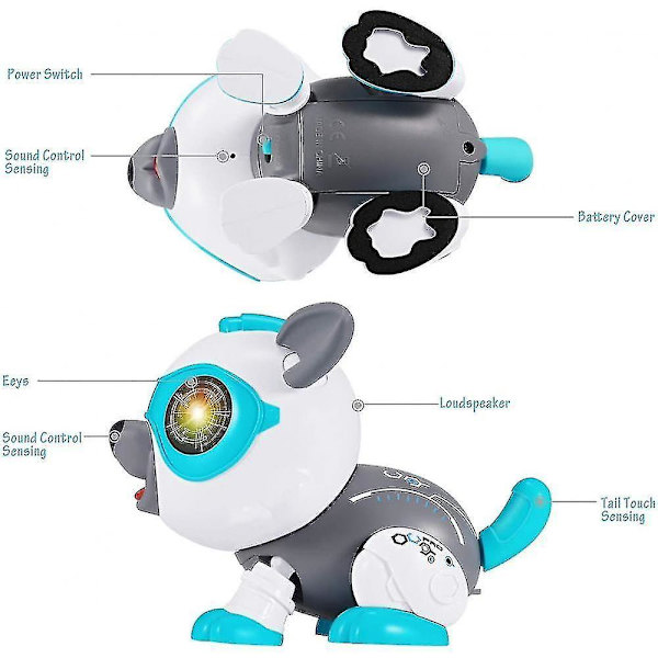 Diy Voice-activated Touch-sensing Electronic Robot Dog Children's Educational Toys Color A