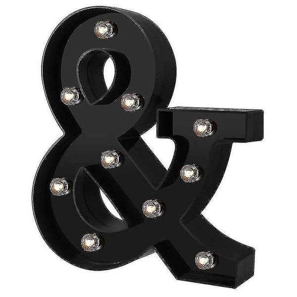 Newly Design Led Letters Lights 26 Alphabet Black Decorative Marquee Lamps For Wedding Party S