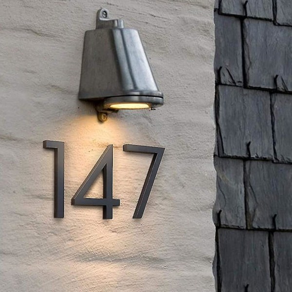 Floating House Number 6 Inch (15 Cm) Stylish Door Numbers Alphabet Plaque Street Gift