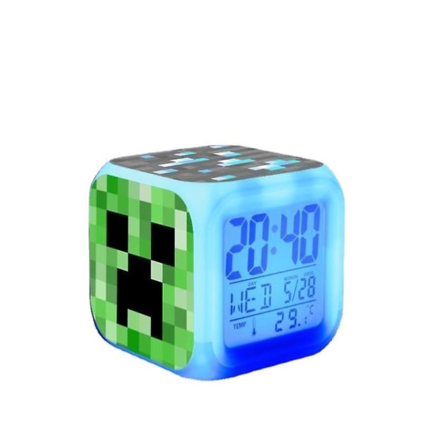 Minecraft Colorful Color Changing Quartet Alarm Clock Led Night Light Birthday Gift Christmas Gift#1