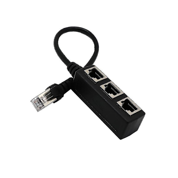 1 To 3 Rj45 Ethernet Lan Network Cable Splitter 3 Way Extender Adapter Connector