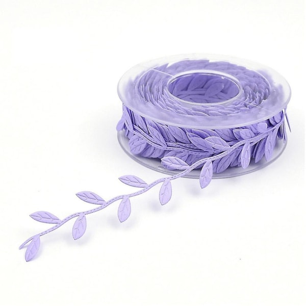 15m Leaves Ribbon Scrapbook Diy New Year Christmas Crafts Gift Wrapping Decor Purple