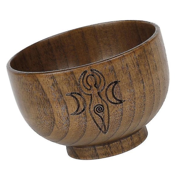1pc Creative Small Wooden Bowl Worship God Sacrificial Bowl Furnishing Article