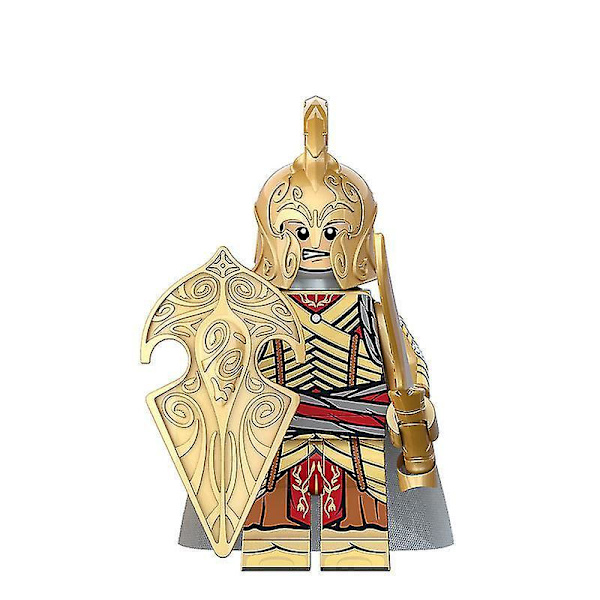 Keskiaikainen Taru Sormusten Herrasta -sarjan haltiavartija soturi ampuja koottavat rakennuspalikkahahmot Elf Guard Warrior