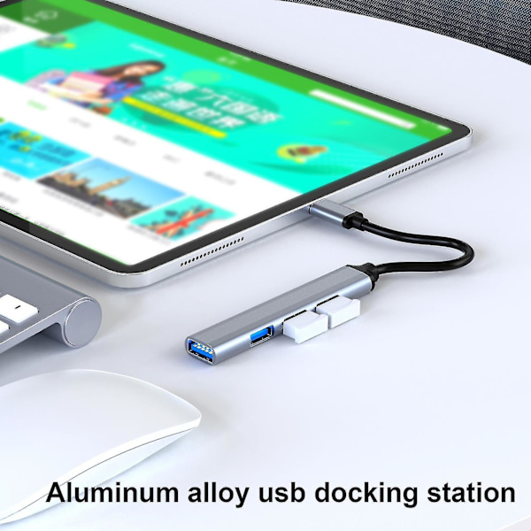 Docking Station 4 Ports High Speed Portable Usb 2.0/3.0 5gbps Usb Hub Splitter Expander For Computer Grey USB