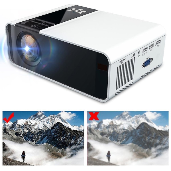 Wifi Projector,1080p 3d Bluetooth Mini Android 6.0 Lcd Projector Home Movie Theater White EU Plug