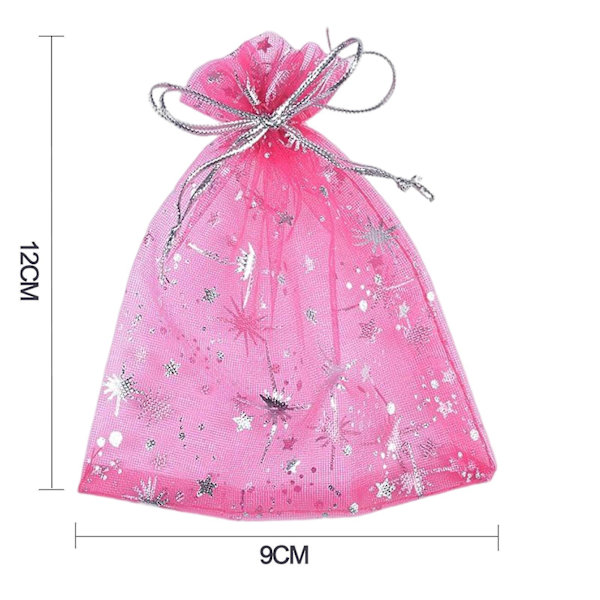 50pcs Christmas Drawstring Gift Bags Transparent Xmas Stocking Bags For Candy Cookie Chocolate White
