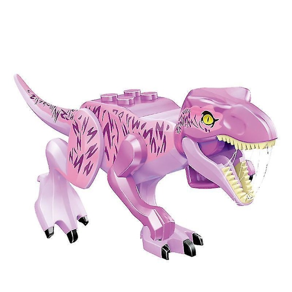 8pcs Colorful Dinosaur Building Blocks Tyrannosaurus Rex Triceratops Double Crowns Assembled Toy Building Blocks