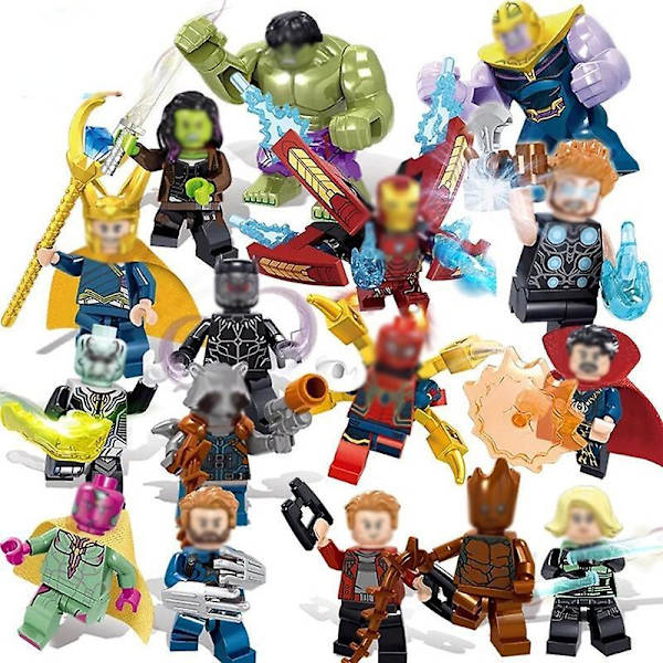 16 kpl Supersankarisarjan Palapeli Koottavat Rakennuspalikat Minifiguurilelu