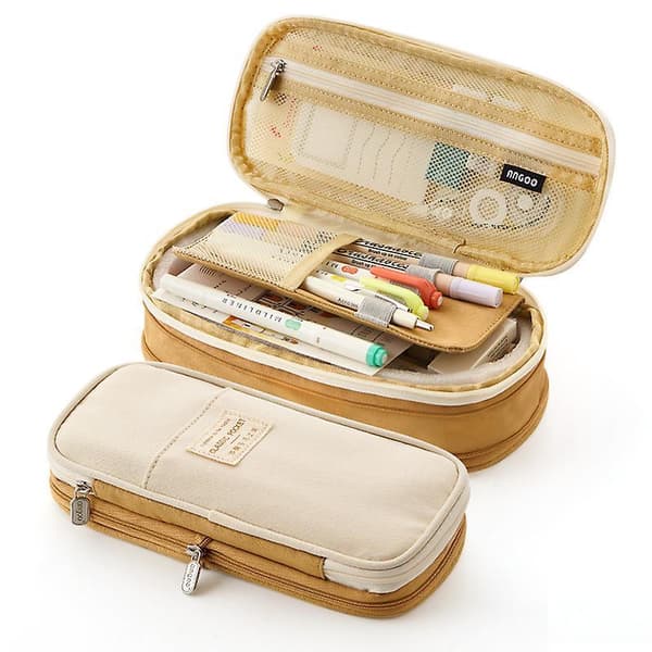 Penneveske Navy Beige  Large