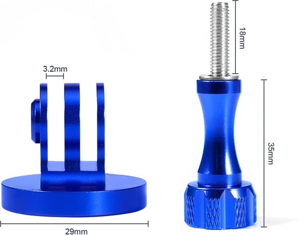 Tripod Adapter Aluminum, Threaded Mount Adapter For Action Cameras Blue