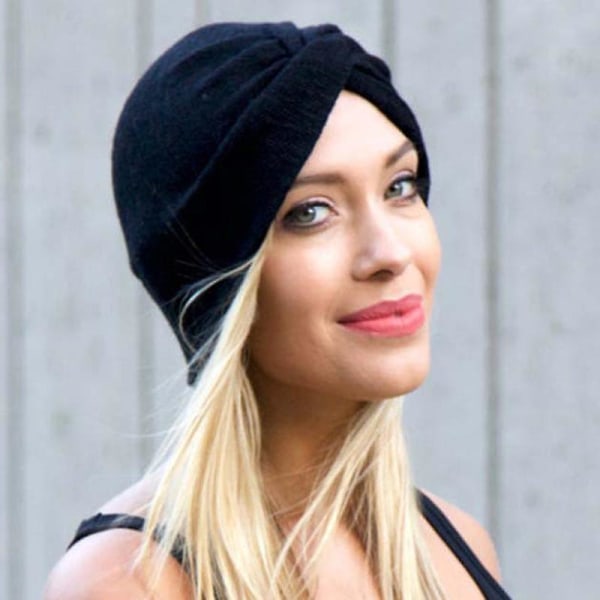 Womens Turban Wrap Muslim Chemo Caps Hijab Hats Bandana Head Scarf Black