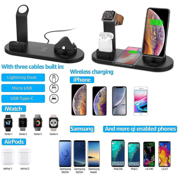 Wireless Charger Fast Charging Station 3 In 1 Charging Dock