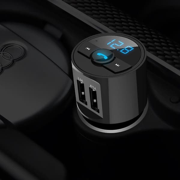 Bluetooth Mp3 Bil Fm Transmitter Med Dobbelt Usb Håndfri Oplader