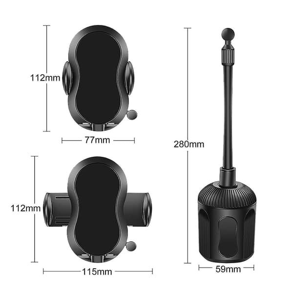 Car Phone Stand Self-locking Multifunctional Memory Hose Auto Cup Cradle Phone Navigation Holder For Lorry Yellow