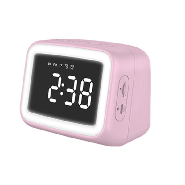 Bt511 Wireless Bluetooth-compatible 5.0 Speaker Music Player Alarm Clock Makeup Mirror Red