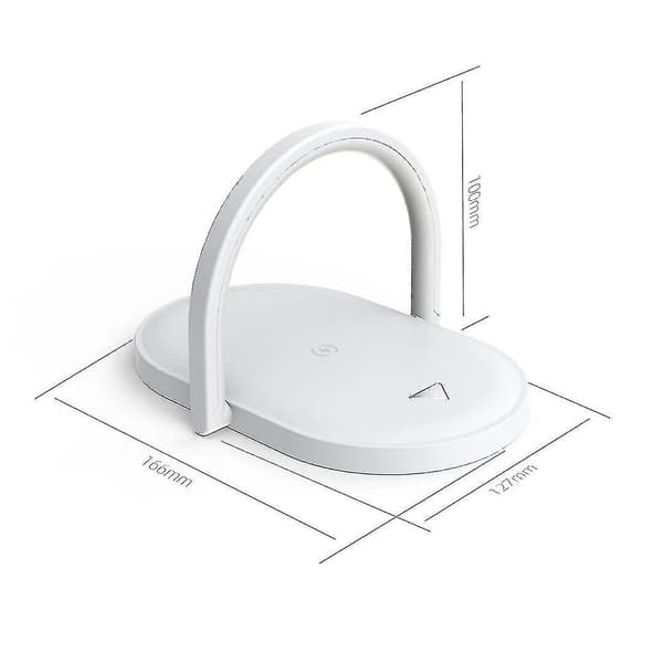 3 In 1 Wireless Charger Led Night Light Touch Control Bedside Table Lamp Phone Holder White
