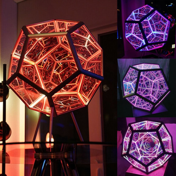 Colorful Art Lights Infinite Desk Lamp Home Decor Gift Without Bracket Durable Dodecahedron