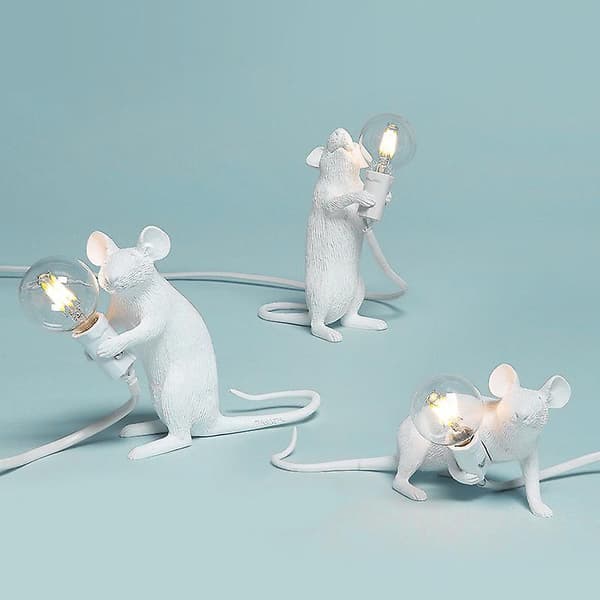Animal Rat Mouse Bordlampe Hvid Ns2 EU Plug Three rat