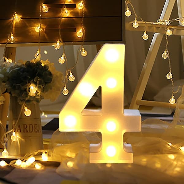 Alphabet Led Digital Lights Light Up White Plastic Digital Standing Hanging 4