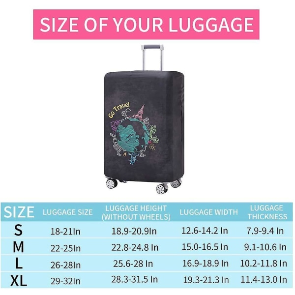 Luggage Cover Washable Suitcase Protector Anti-scratch Suitcase Cover Fits 18-32 Inch Luggage (s) L