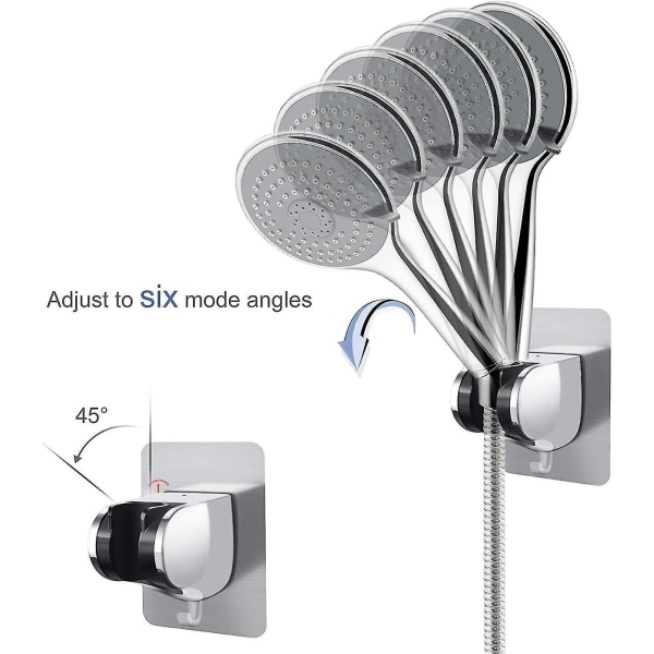 Shower Holder, Self Adhesive Detachable Wall Mounted Shower Head Holder With Adjustable Angle, Waterproof, Heavy Duty, Wall Mounted For Bathroom Hotel
