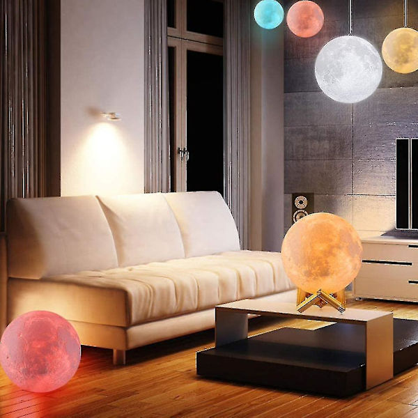 Led Moon Lamp 3d 16 Color Dimmable With Remote Control And Bracket