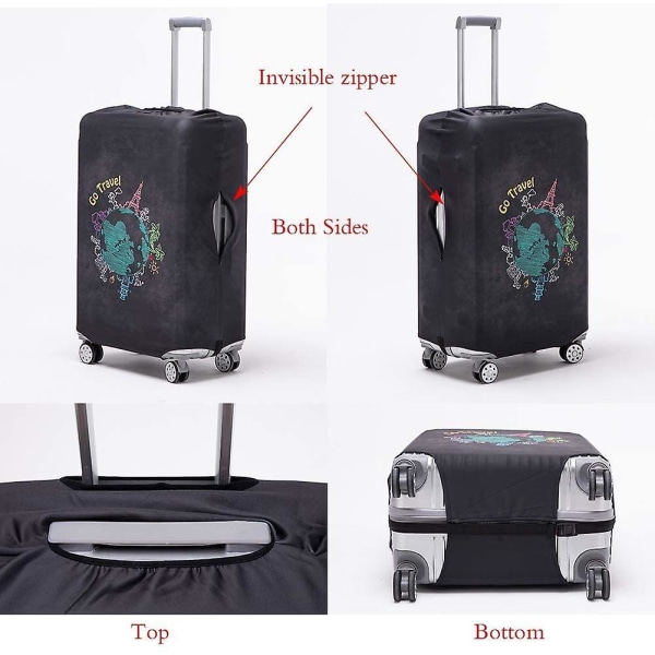 Luggage Cover Washable Suitcase Protector Anti-scratch Suitcase Cover Fits 18-32 Inch(autumn Leaves, S) COLOR5 M