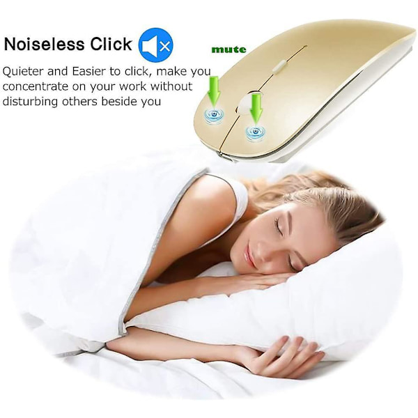 Rechargeable Bluetooth Wireless Mouse For Macbook/macbook Air/pro/ipad Gold