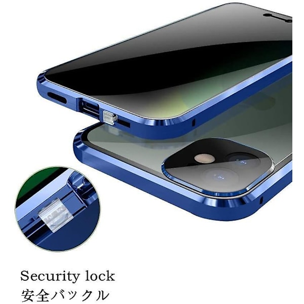 Anti-peeping Iphone 12 Pro Max Casewith  Strong Magnetic Adsorption Camera Lens Protector Metal Frame 360 Full Body Protective Double-sided Gl Green iPhone12Promax