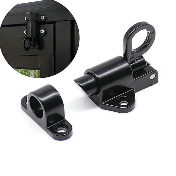 1pcs Window Gate Security Pull Ring Spring Bounce Door Bolt Aluminum Latch Lock Gray