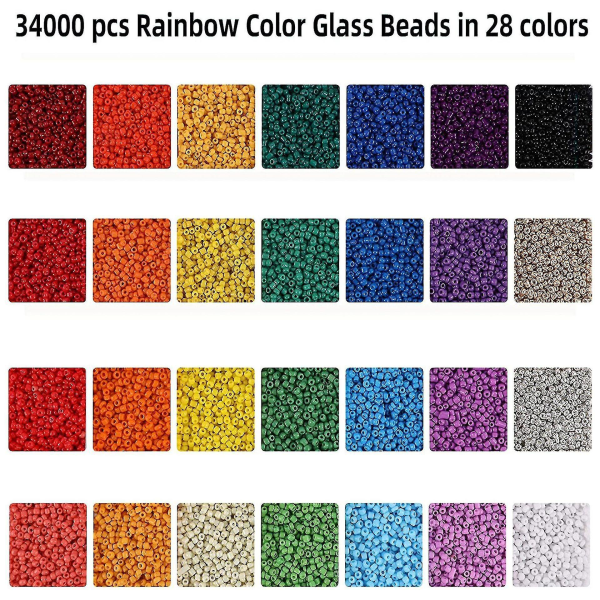 Glass Seed Beads Rainbow Diy Bracelet Necklace Multicolors Ball Beads Gift