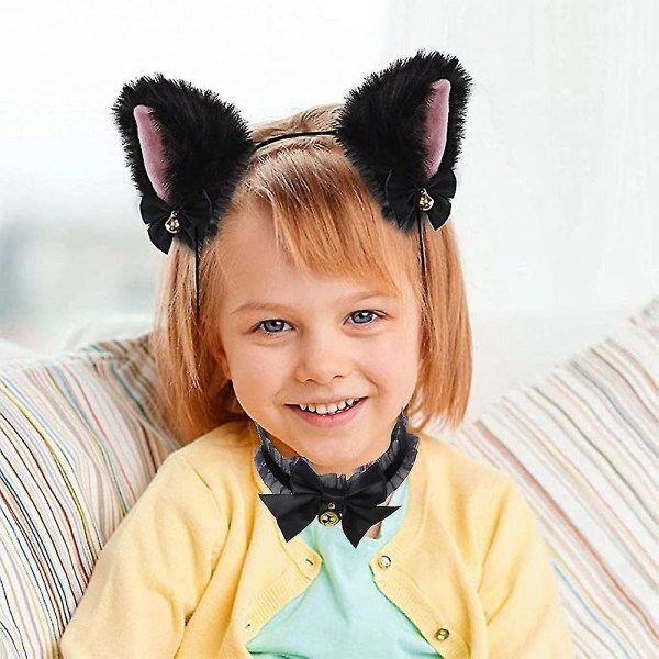 Cat Fox Faux Fur Ears Headband Hair Hoop  Halloween Cosplay Style 1