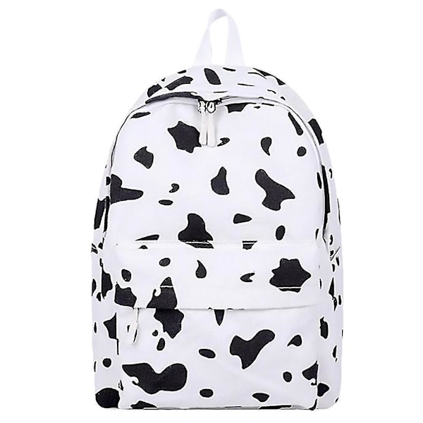 1pc Storage Backpack Adorable Cow Prints Shopping Backpack Canvas Schoolbag