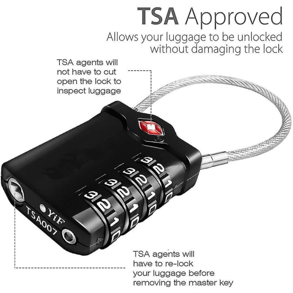 2 X 4-digit Code Padlock Luggage Padlock For Travel Suitcase College Locker