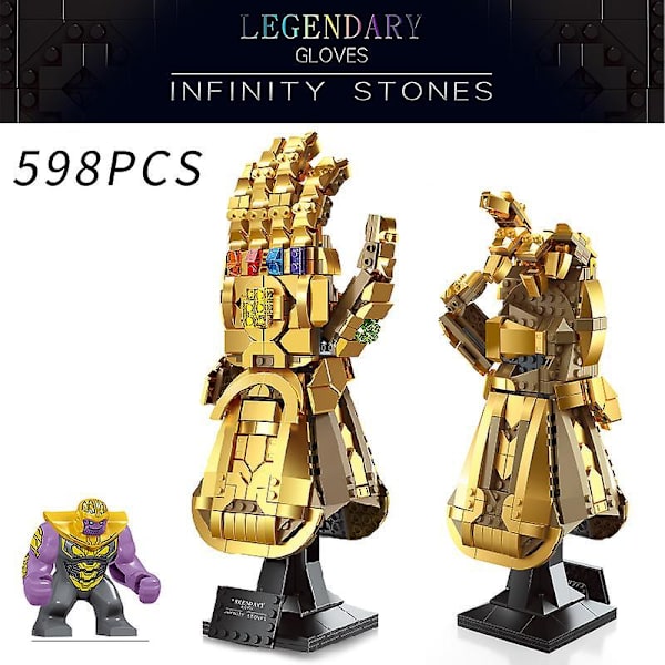 Ny 589 stk Thanos Infinity Hanske Gauntlet Infinity Stone Kompatibel 76191 Endgame Gauntlet Hanske DIY Leker For Barn Julegave Uten Esken Uten Esken