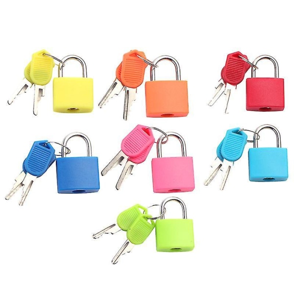 Suitcase Lock And Key Padlock Mini Color Padlock Backpack Computer Bag Kit- 7pcs