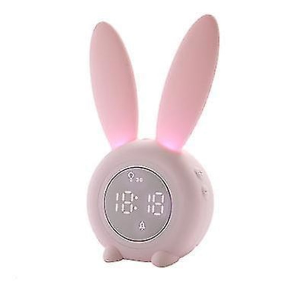 Magnetic Timed Night Light With Sound Sensor Alarm Clock Cute Rabbit Shape USB Charging(Blue)