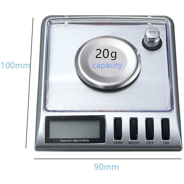 Pocket Scale, 20g 0.001g, Precision Jewelry Scale, Tare Function, Calibration