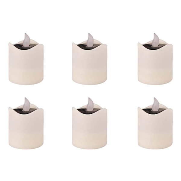 6 Pcs Solar Led Candles Waterproof Romantic Electronic Tealight Solar Candles Fake Candles Solar Eme