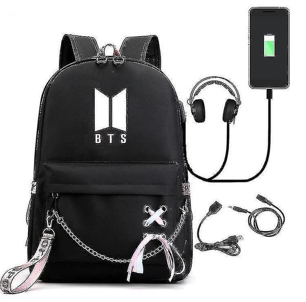Bts Peripheral Backpack Cute Support Male And Female Students Schoolbag Korean Version Campus Backpack Cross-border