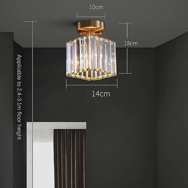 Light Luxury Crystal Copper Ceiling Lamp 220V