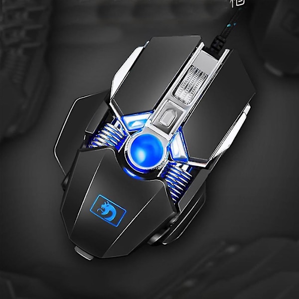 Mechanical Gaming Mouse Wired, Adjustable Dpi For Professional Black