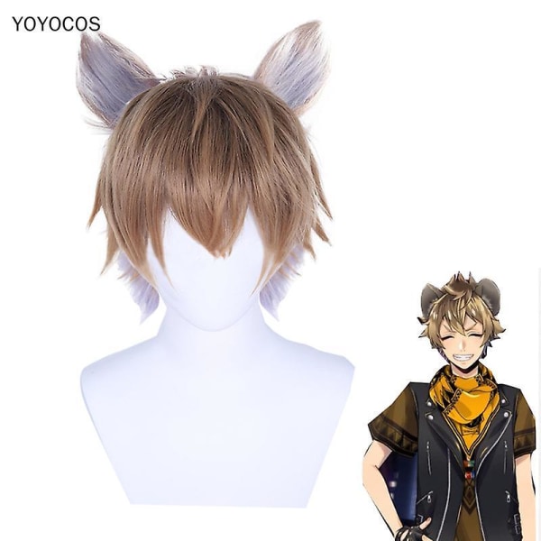 Ruggie Bucchi Cosplay Wig Wig + Ears Heat Resistant Synthetic Hair Twisted Wonderland Cosplay Carnival Halloween Party