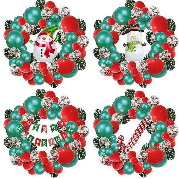 Latex Balloon Chain Christmas Arch Balloon Snowman Santa Candy Balloon Set E