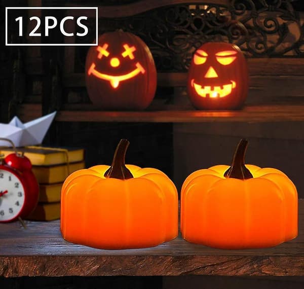 Halloween 12 Pack Led Pumpkin Lights style1